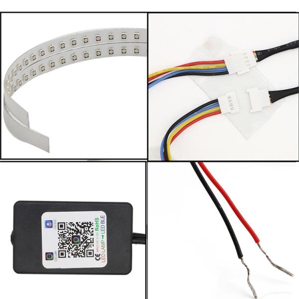 IP 67 LED Car Ambient Lights APP Control Headlight Angel Eye Kits 360 Degree SMD Demon Halo Rings Kit
