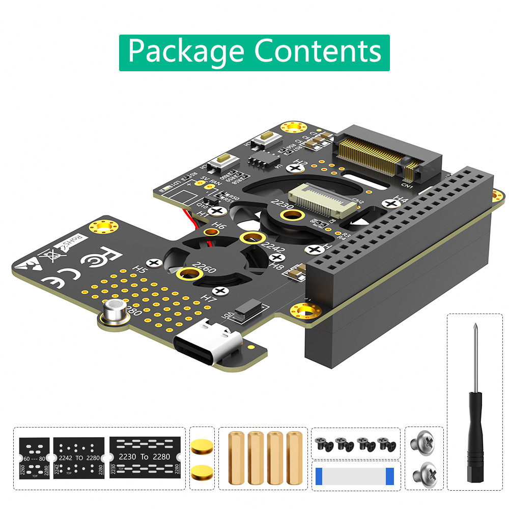3 в 1 комбо M.2 NVMe SSD к адаптеру PCI-E для Raspberry Pi 5