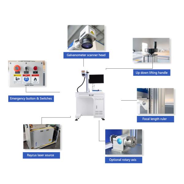 EZCAD Control Software 20w 30w 50w 70w 100w 3d Dynamic Desktop Fiber Laser Marking Machine for Gold Silver Restaurant Air Cooling