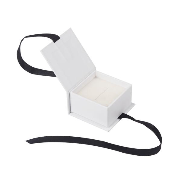 Custom Printed Jewelry Packaging Box With Ribbon / Cardboard Ring Boxes With Logo