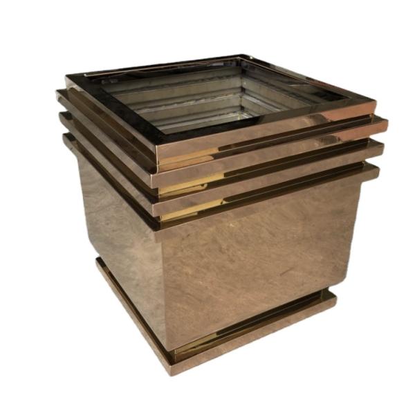 Цветочный горшок квадрата металла роскошного на открытом воздухе большого плантатора дерева большой