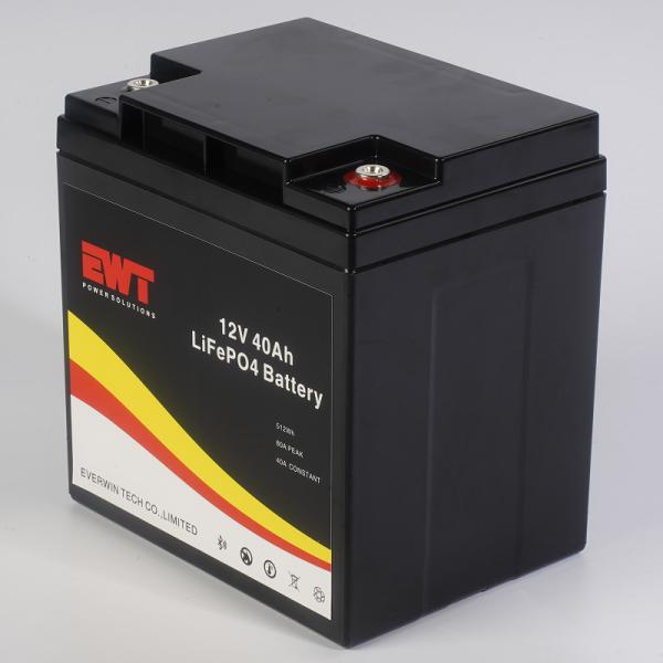 Protecção contra poeira e água Uso externo Bateria Lifepo4 grande de 12V 40AH