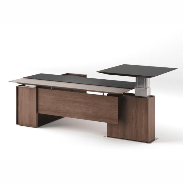 Executive Office Desk Electric Height Adjustable Standing Desk Modern Ergonomic Leather Manager Table Capri T