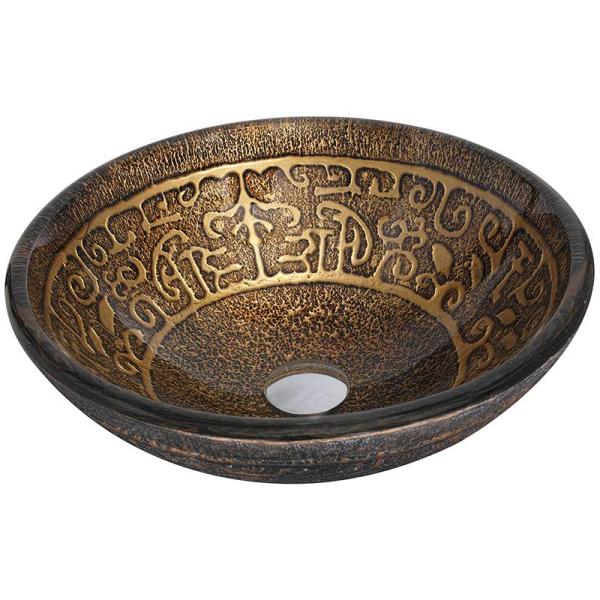 Браун закалил стеклянную тщету раковины вокруг Countertop Bathroom 45mm 12mm