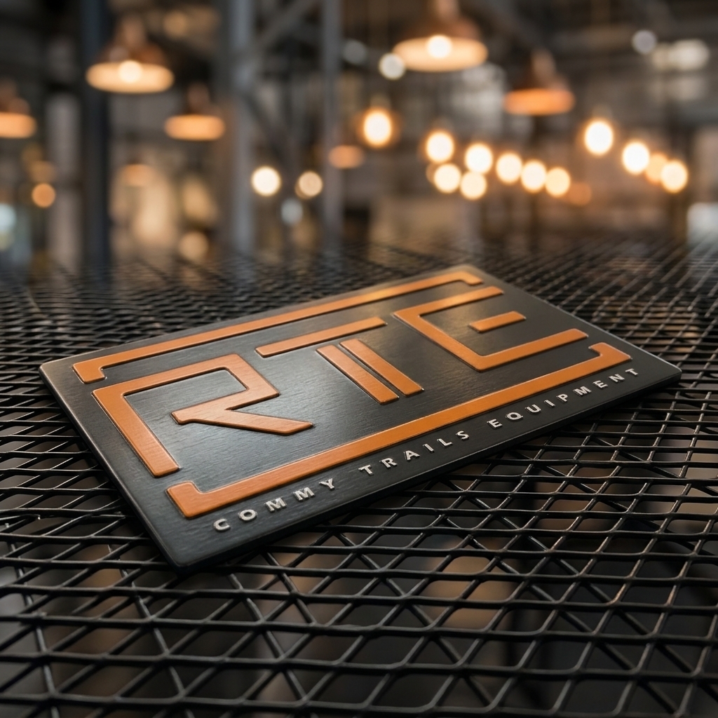 Custom Metal Silk Printing Orange logo Nameplate Text Embossed Aluminum Label with Adhesive