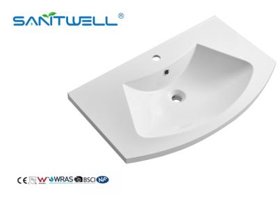 Bacias de mão brancas lustrosas da lavagem da forma original artificial sanitária nova especial das bacias da pedra dos mercadorias do projeto dos modelos SWS800-2