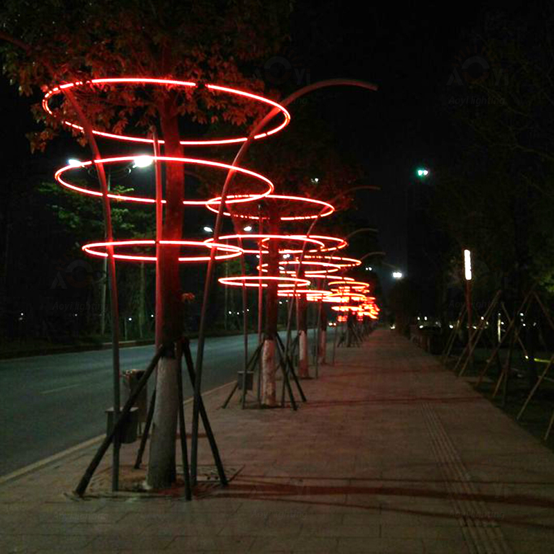 Colorful Luminous Grass Steel Acrylic LED Hand Forged Customized Sculpture Outdoor Art Installation Commercial Center Square