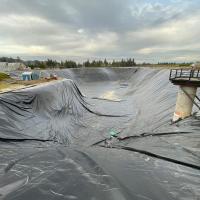 Revestimiento de estanque de geomembrana de granja de peces de polietileno para exteriores, revestimiento de contención de HDPE, revestimiento de estanque grande, revestimiento de estanque de geomembrana impermeable