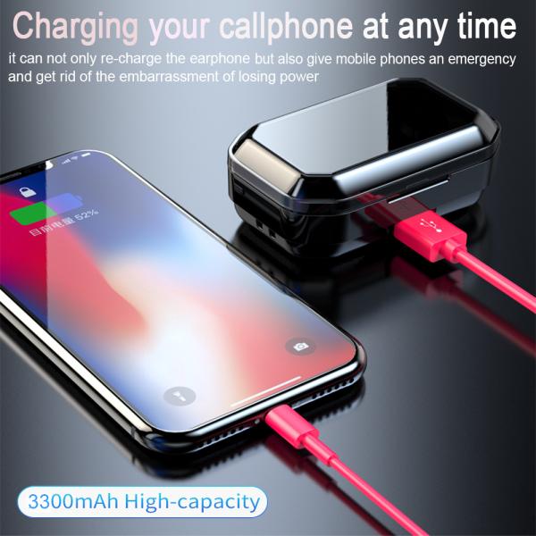 Наушники Ipx7 стерео наушника G02tws 5,0 Bluetooth 9d беспроводные делают наушники водостойким (с поручая случаем 3300mAh)