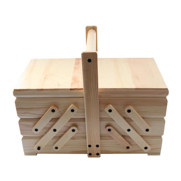 Custom Sewing Kit Set with Wooden Sewing Box Pine Wood Color Room Space Selection