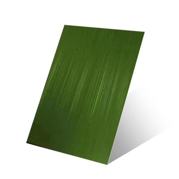 Бруссованная зеленая листовая плитка из нержавеющей стали с антипринтом