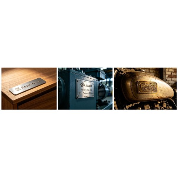 Custom Metal Logo Badges and Brand Nameplates with Durable Enamel Customizable Shapes for Multi-Industry Versatility