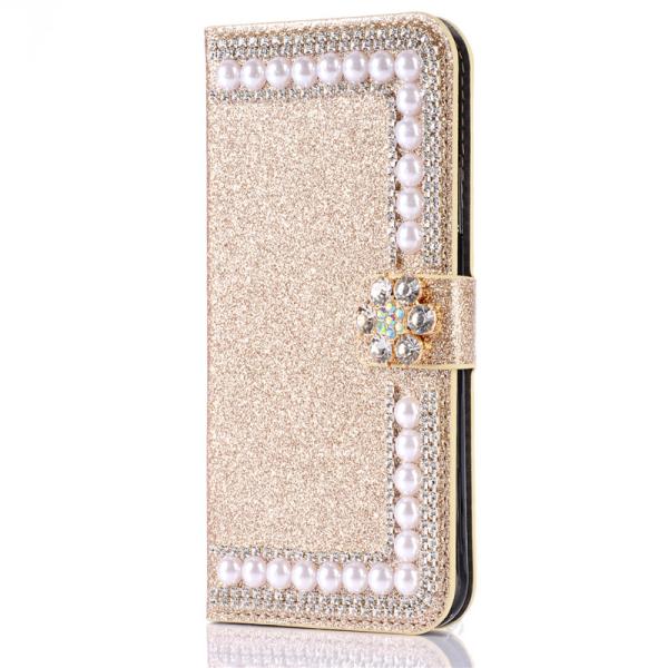 Luxury Diamonds Cover Leather Wallet Case With Card Slot Bling Phone Case For iPhone X