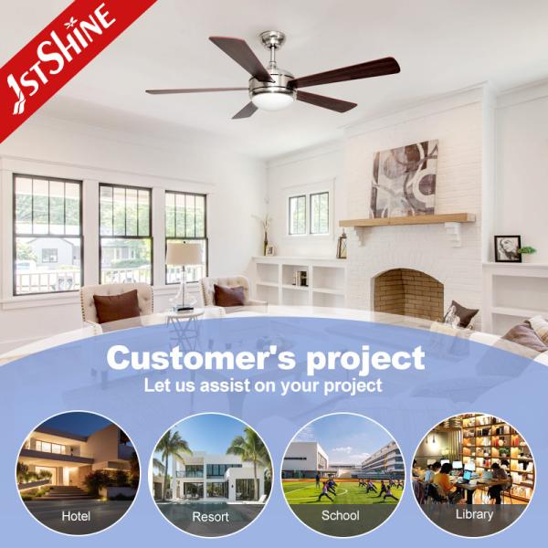 Smart Remote Control Ceiling Fan 52 Inch/OEM Diameter for Modern Home Air Cooling