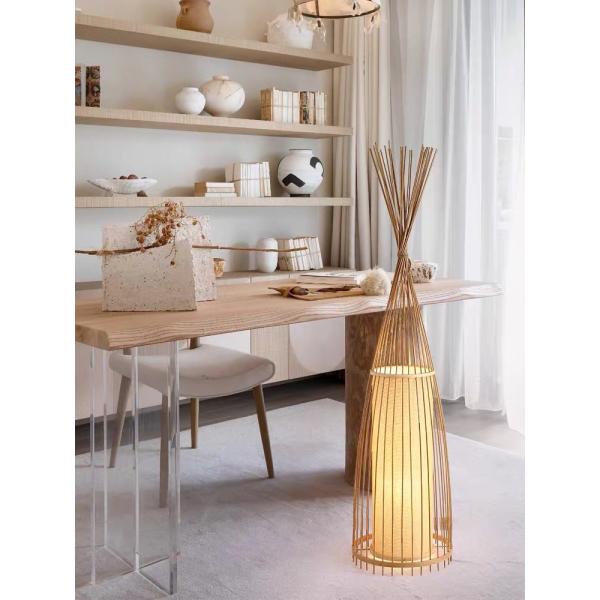 Handcrafted Bamboo Weaving Standing Lights Floor Lamps For Living Room bedroom Light