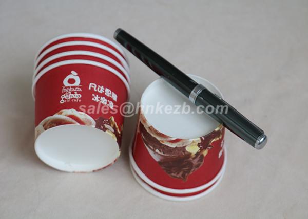 Disposable Vending Paper Cups Red 7 oz for Ice Cream Evironmental Friendly