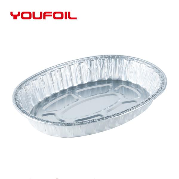 Tray Disposable Aluminum Foil Food de alumínio oval Nontoxic Tray Food Storage
