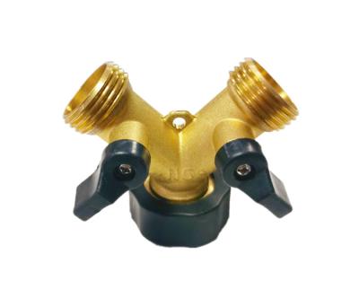 2 Way 3/4'' On Off Brass Y Valve Garden Irrigation Distributor