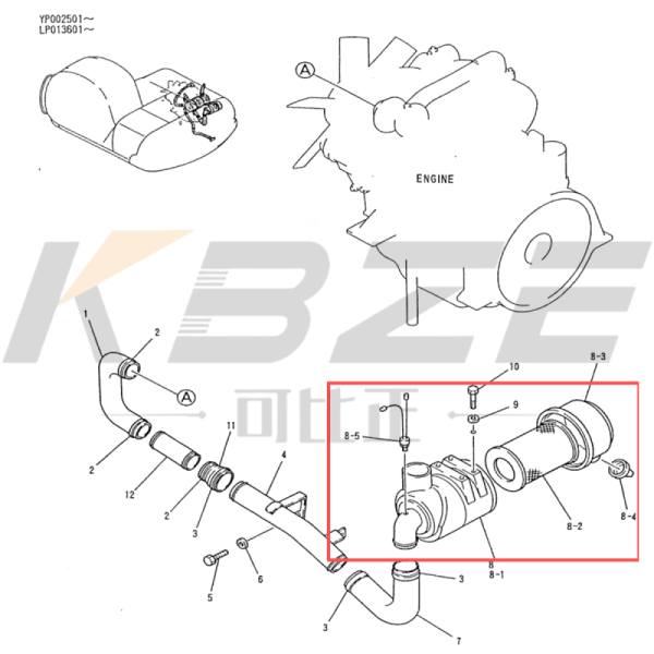 KOBELCO LP11P00004S004 AIR CLEANER VALVE REPLACE SK120-5 KBZE BRAND
