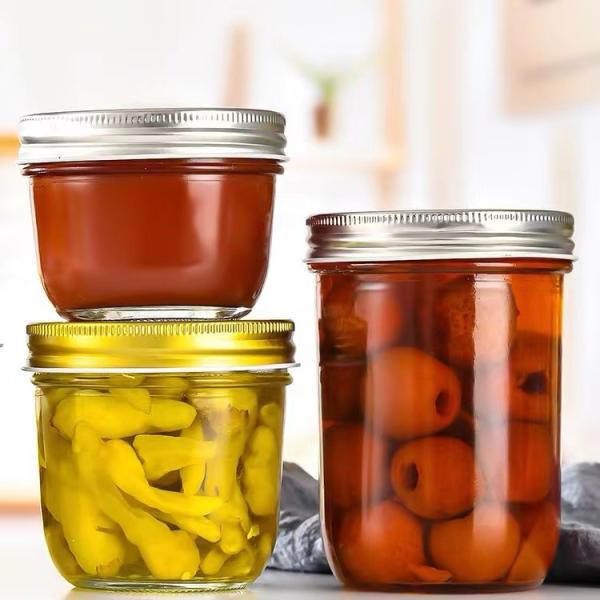 Garrafa de vidro transparente personalizável, garrafa de vidro para molho de carne de caviar, garrafa de vidro com tampa de alumínio, garrafa selada