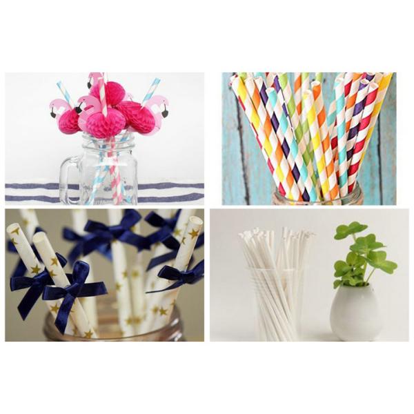 Eco - Friendly FDA Colorful Patterned Kraft Paper For Disposable Straw 14mm 15mm