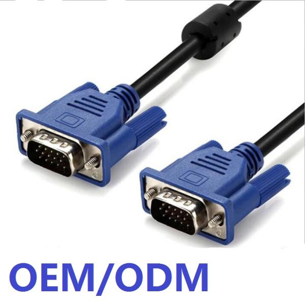 Мужчина кабеля VGA Pin OD6mm DB9 RS232 9 к женскому кабелю Vga