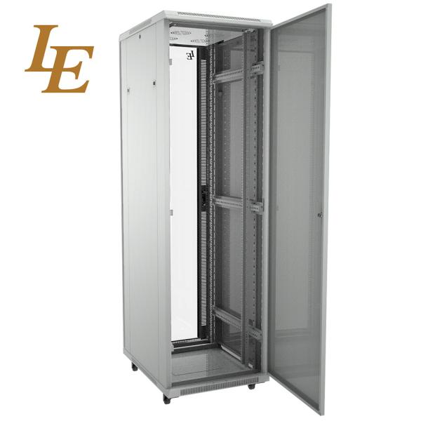800kg Payload Data Center Network Cabinet With Perforated Glass Door