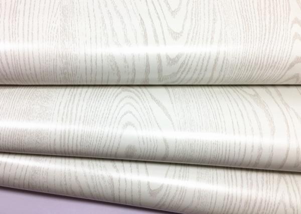 White Fashionable Wood Grain Adhesive Contact Paper Home Decoration
