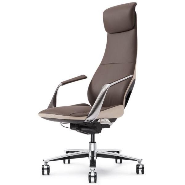 Silla de oficina con diseño ergonómico y material de cuero sintético