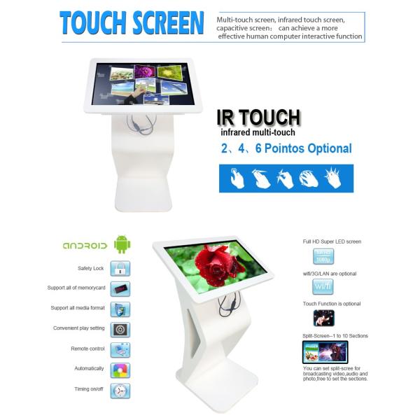 Горизонтальная стоящая стойка киоска компьютера, дисплей киоска Синьяге цифров интерфейса УСБ коммерчески