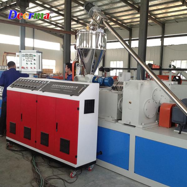 Counter-rotating Conical Twin-screw 70kW WPC PE Decking Making Machine Production Line