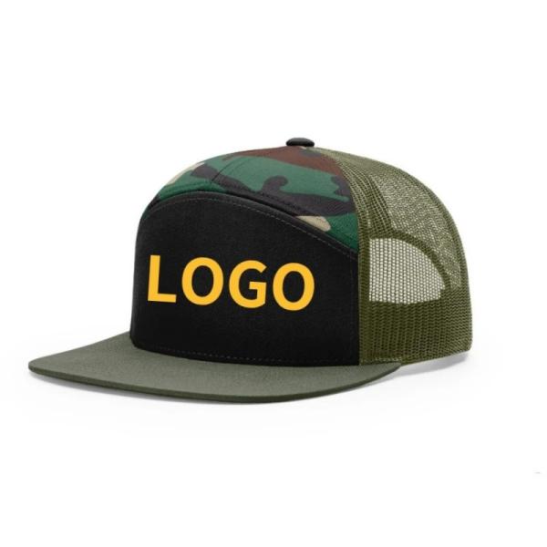 Custom Logo 7 Panels Cap Wholesale Mesh Trucker Hats