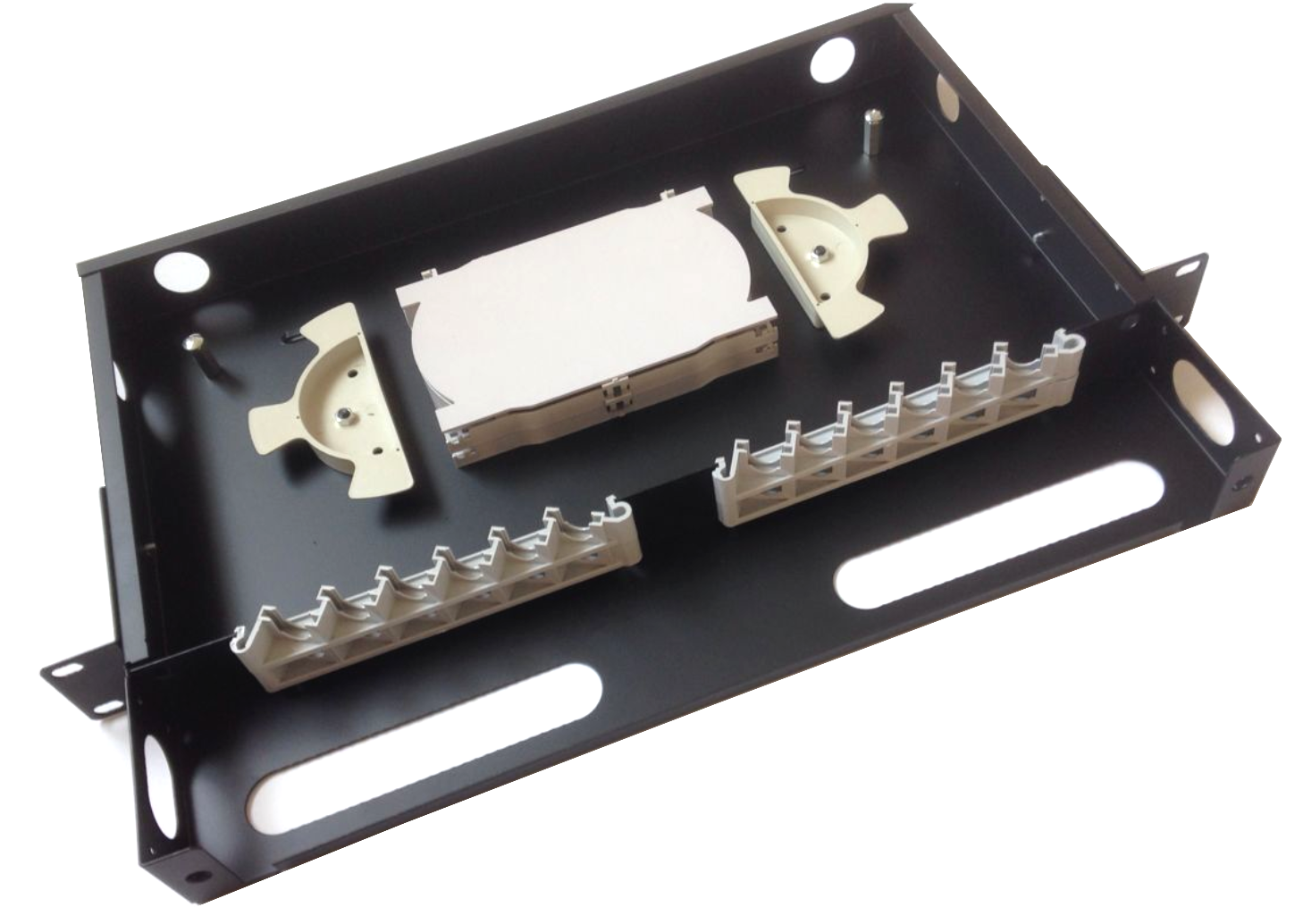 1U 19inch Standard Fiber Optic Rack Mount Patch Panels For Fiber Optic Distribution Frame