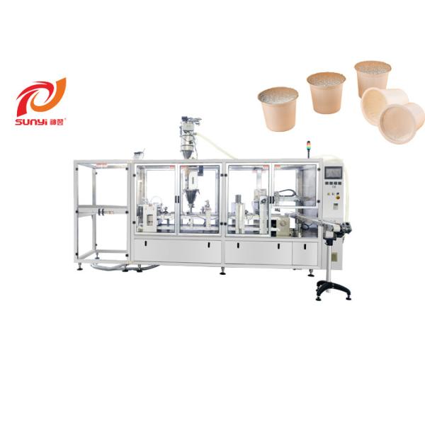 Advanced precision k cup pre-cut lids coffee capsule filling sealing machine