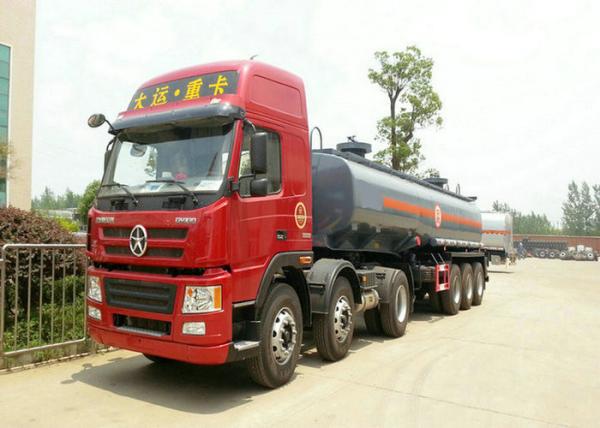 3 Axles Spring Suspension Chemical Tanker Truck For 33CBM Sodium Hypochlorite NaOCl