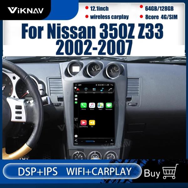 12.1 дюймовый Android-экран Автомобильное радио Для 2002-2007 Nissan 305Z 128G Навигация GPS Мультимедийный проигрыватель Беспроводной Carplay 4G