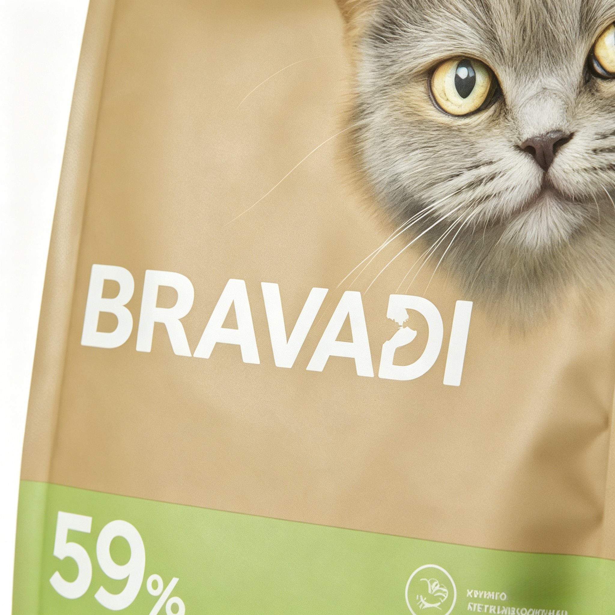 Custom Full Color Printed Eight Side Seal Cat Feed Bag | Resealable Zipper Pouch With Short-Hair Cat Image For Small Portion Premium Feline Dry Food