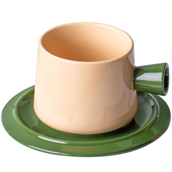 300 ml de taça e prato de cor sólida, em estilo nórdico, para ocasiões de negócios.