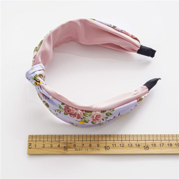 GLH035 Floral girls fabric elastic lace headbands wide edge headband fabric pressure hair clip