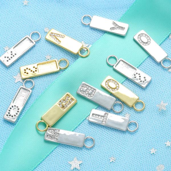 Шкентели шарма циркона начального письма ювелирных изделий золота DIY 18K привесные