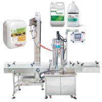 Botella de champú PET cerradora girar fuera de la tapa línea de producción de 5000 ml de cubos de sellamiento de tapa máquina