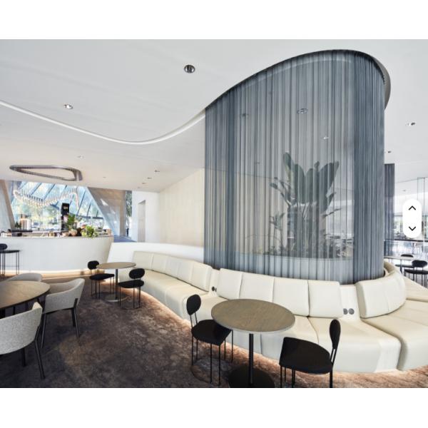 Graphite black  Aluminium Chain Link Wire Mesh coil Curtain ceiling  for Hotel or restaurant interior  architectural decoration