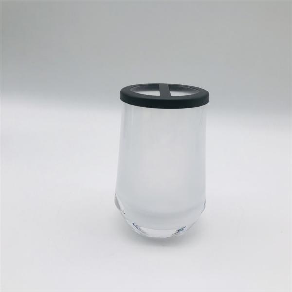Frosted White Glass Bathroom Accessories Set 6pcs Waterdrop Shape Acid Wash Toilet Brush Holder