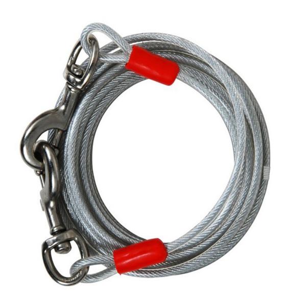 High Tensile Strength Pet Training PVC Coated Steel Dog Tie Out Cable And Stake