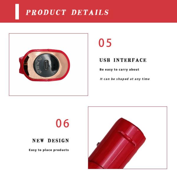 USB Rechargeable Cordless Ceramic Hair Straightener Curler For Travel