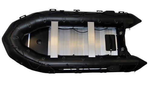 Black Long Military Inflatable Boats , 8 Person Motorized Inflatable Boat