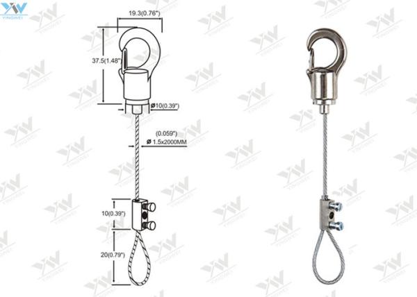 304 Stainless Steel Cable Suspension Kits Customize Wire Length For Suspended Signs