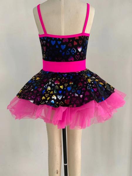 Children'S Spring And Summer Short Sleeved Ballet Dance Skirt Love Coating
