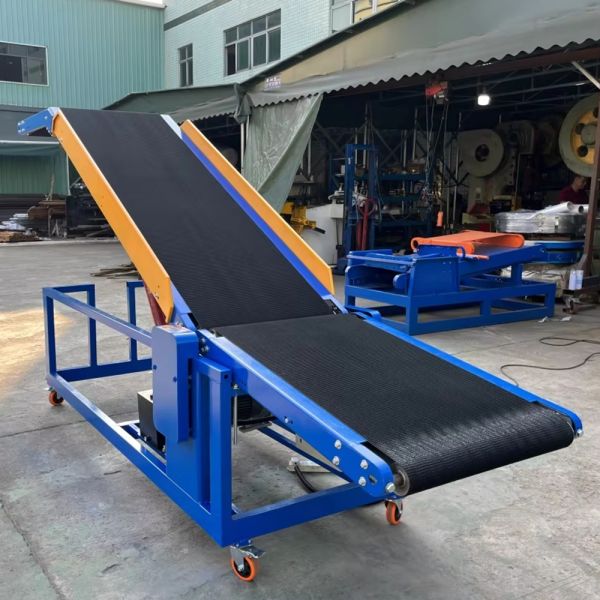 Custom Heavy-Duty Belt Conveyors Mobile Automatic Loading/Unloading Systems Truck Container Warehouse Bulk Material Handling Equipment Truck Container Heavy Cargo Automatic Handling Systems Logistics