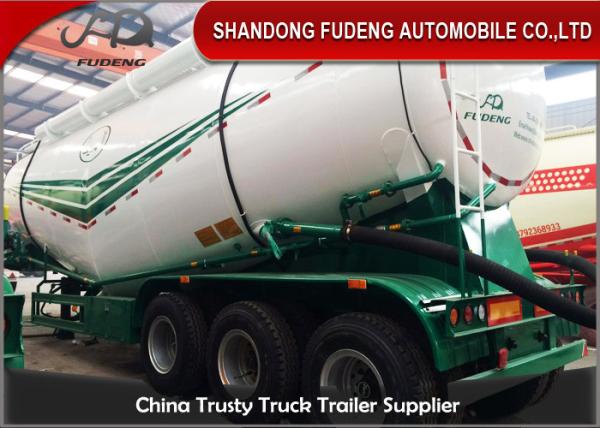  55CBM Cement Trailer  With Air Compressor , Tri Axle Cement Tanker Semi Trailer 